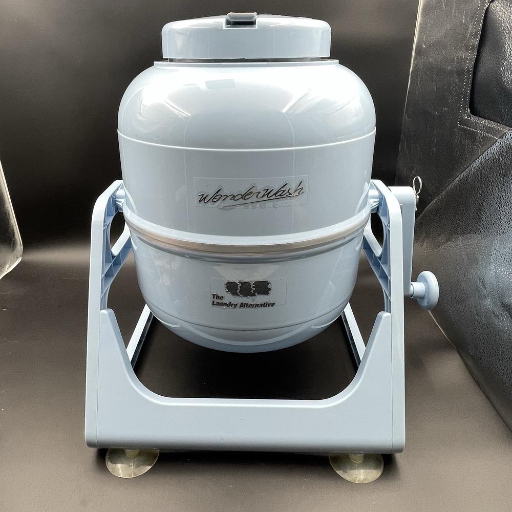 WonderWash Portable Manual Hand Crank Compact Washing‎ Machine Blue Laundry